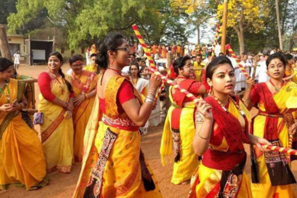 holi festival in santiniketan