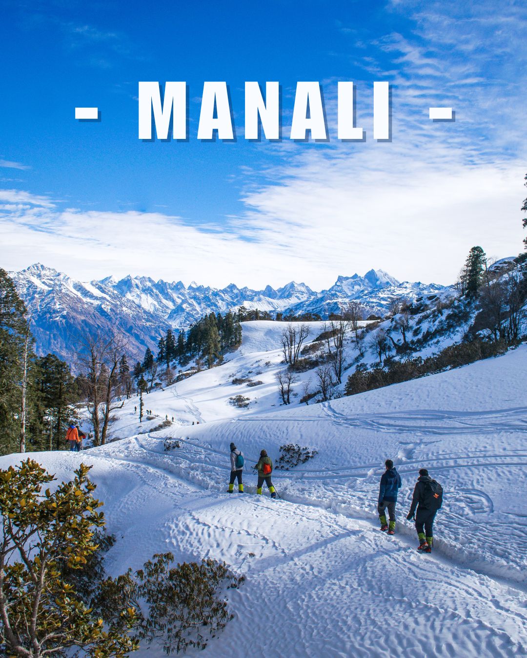 Blue and White Simple Manali Tour and Travel Agency Instagram Post 1