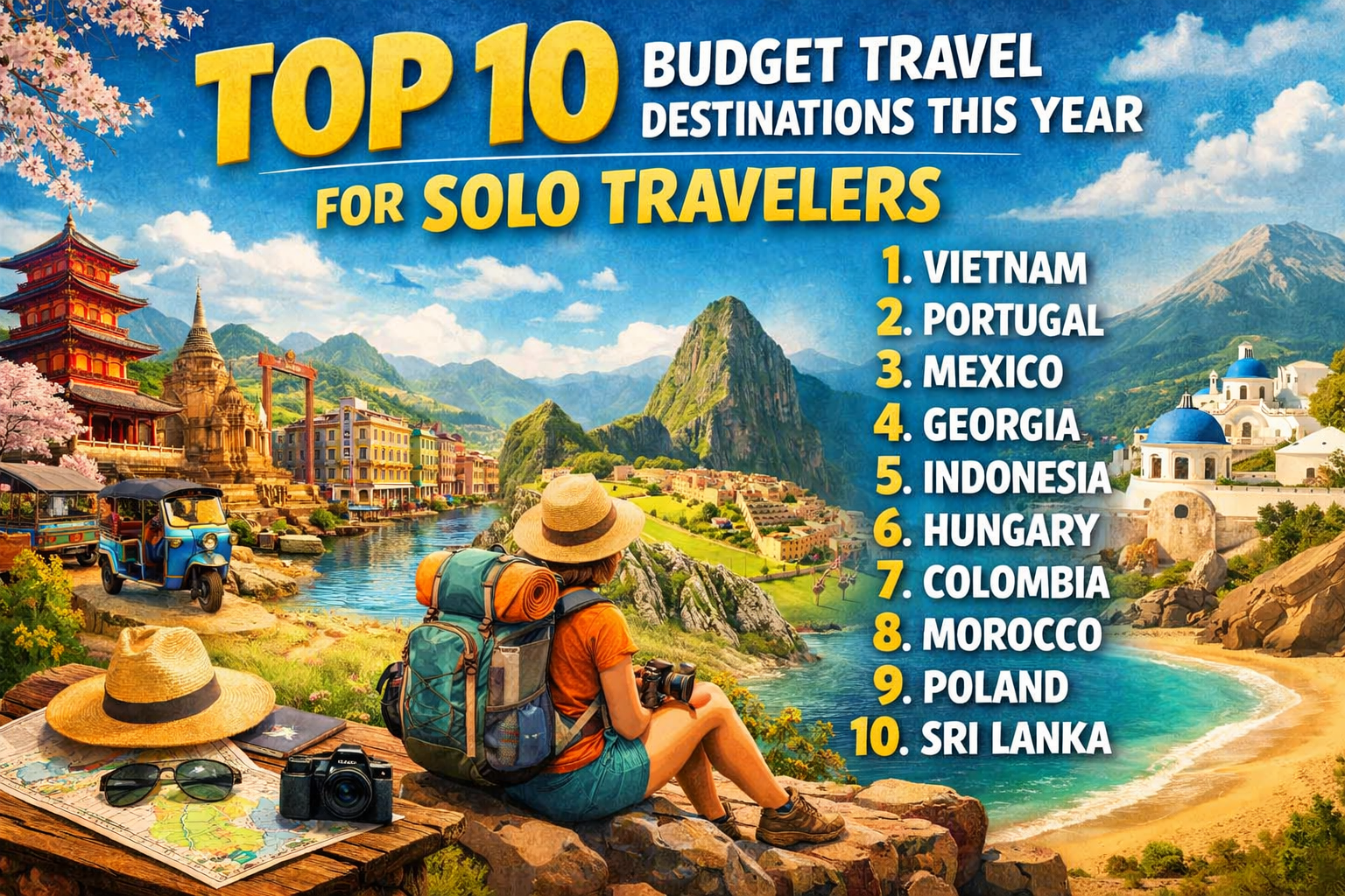 Top10 Budget Travel Destinations This Year for Solo Travelers