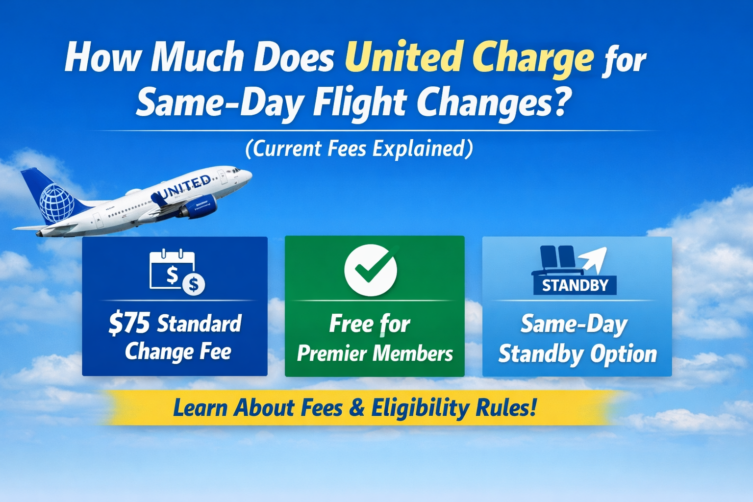 How much does United charge for same-day flight changes 