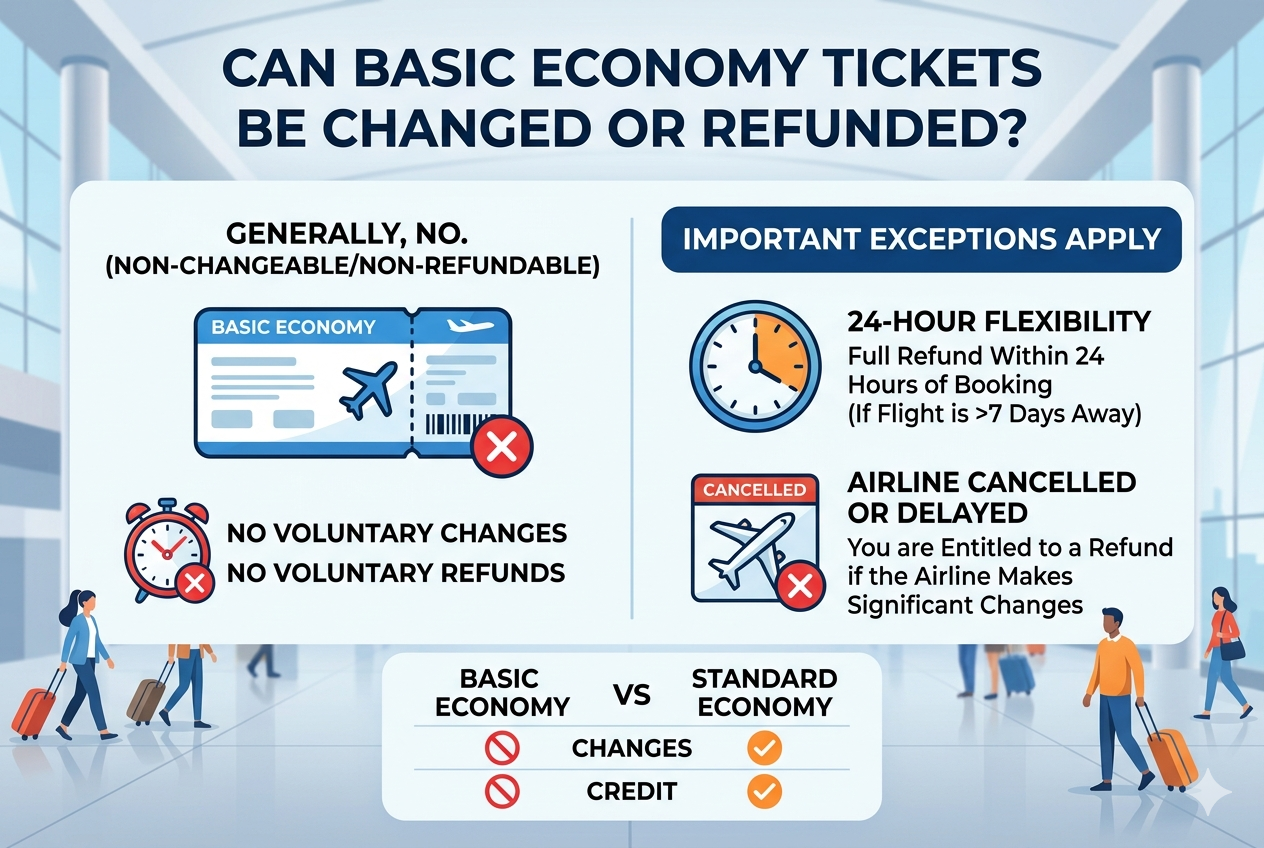 Can Basic Economy tickets be changed or refunded?