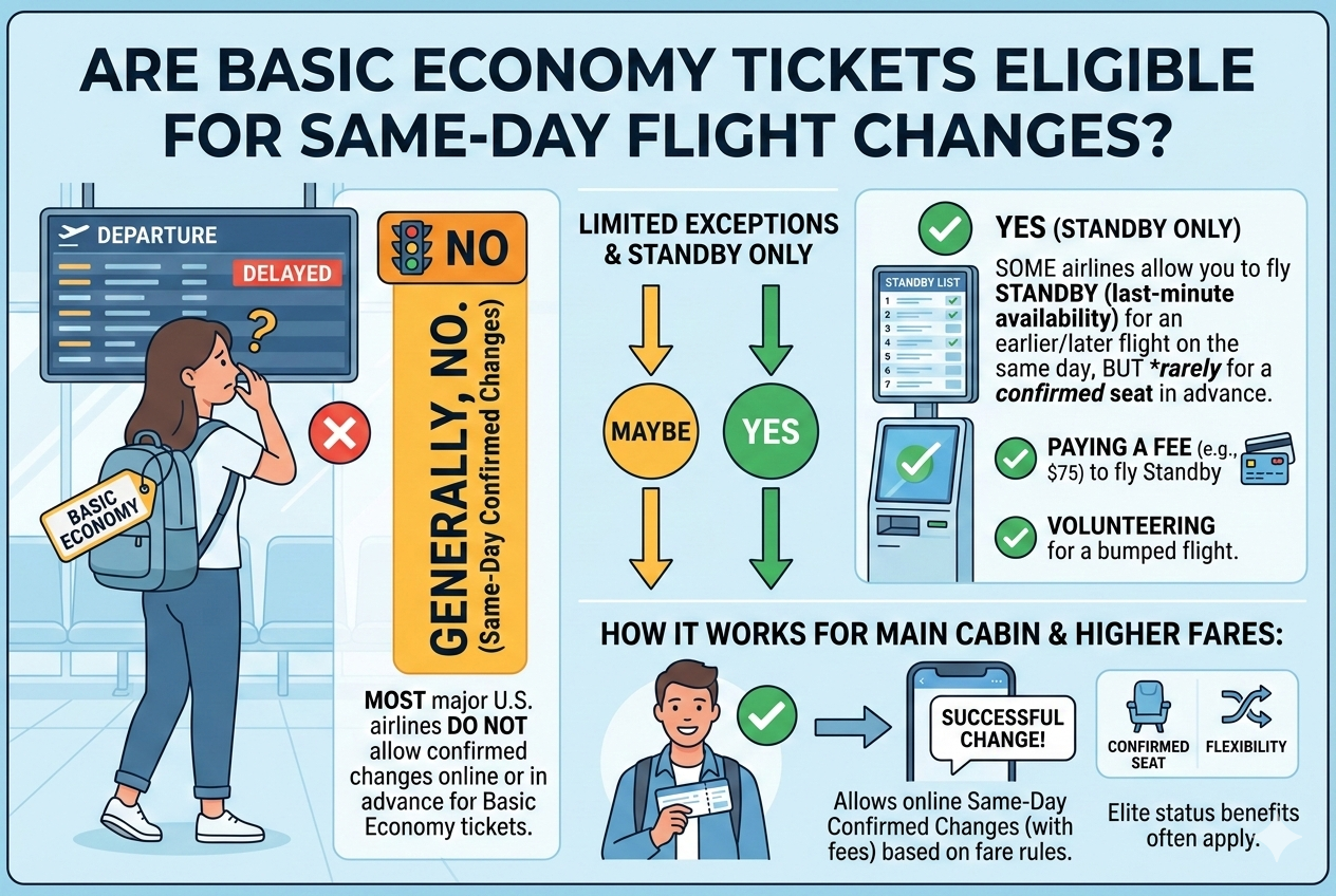 Are Basic Economy Tickets Eligible for Same-Day Flight Changes?