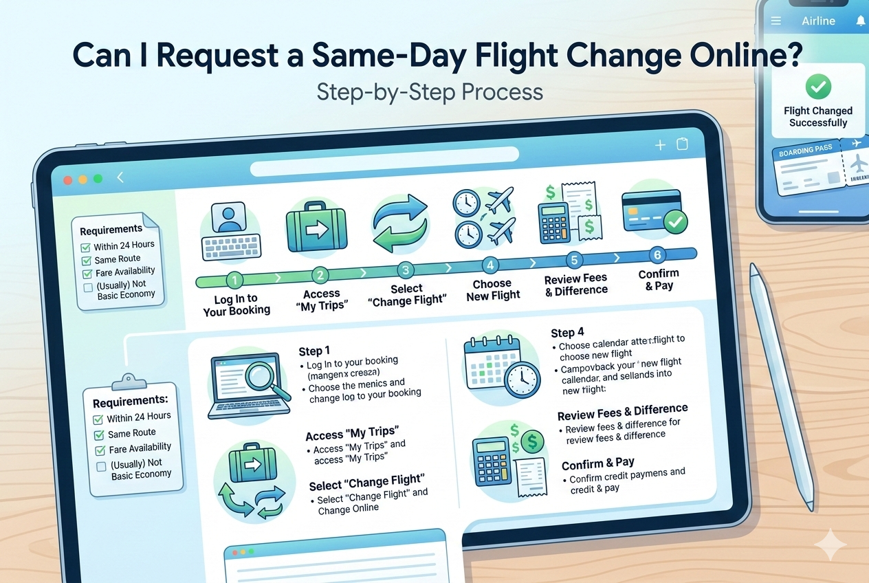 Can I request a same-day flight change online?