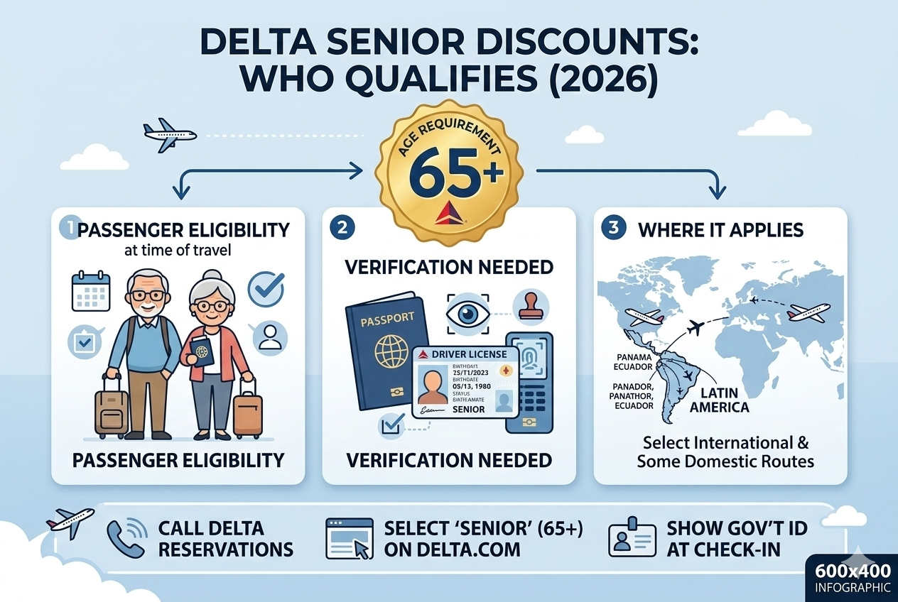 What is the senior discount age for Delta?