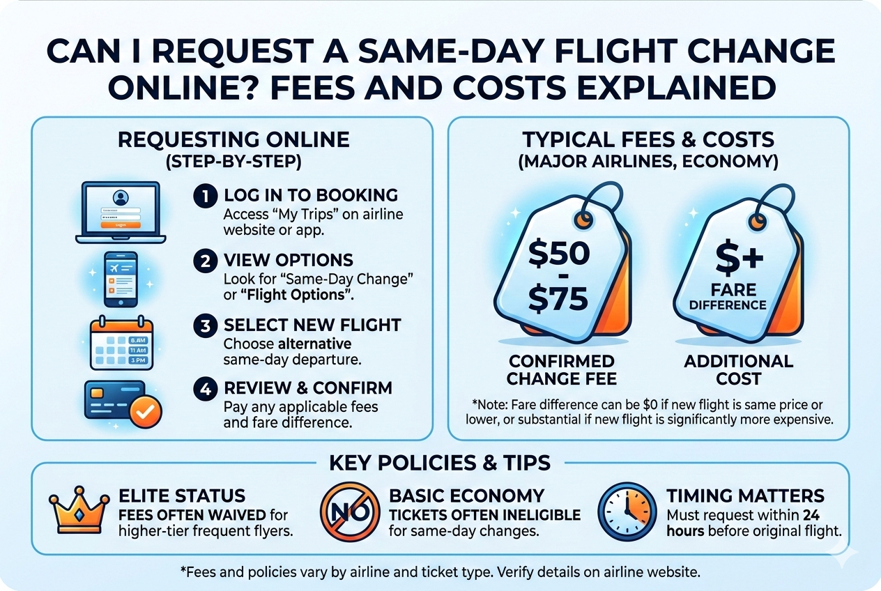 Can I request a same-day flight change online?