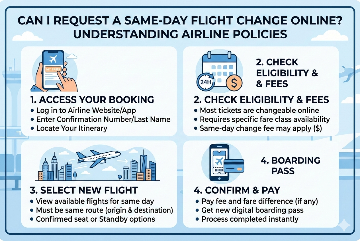 Can I request a same-day flight change online?