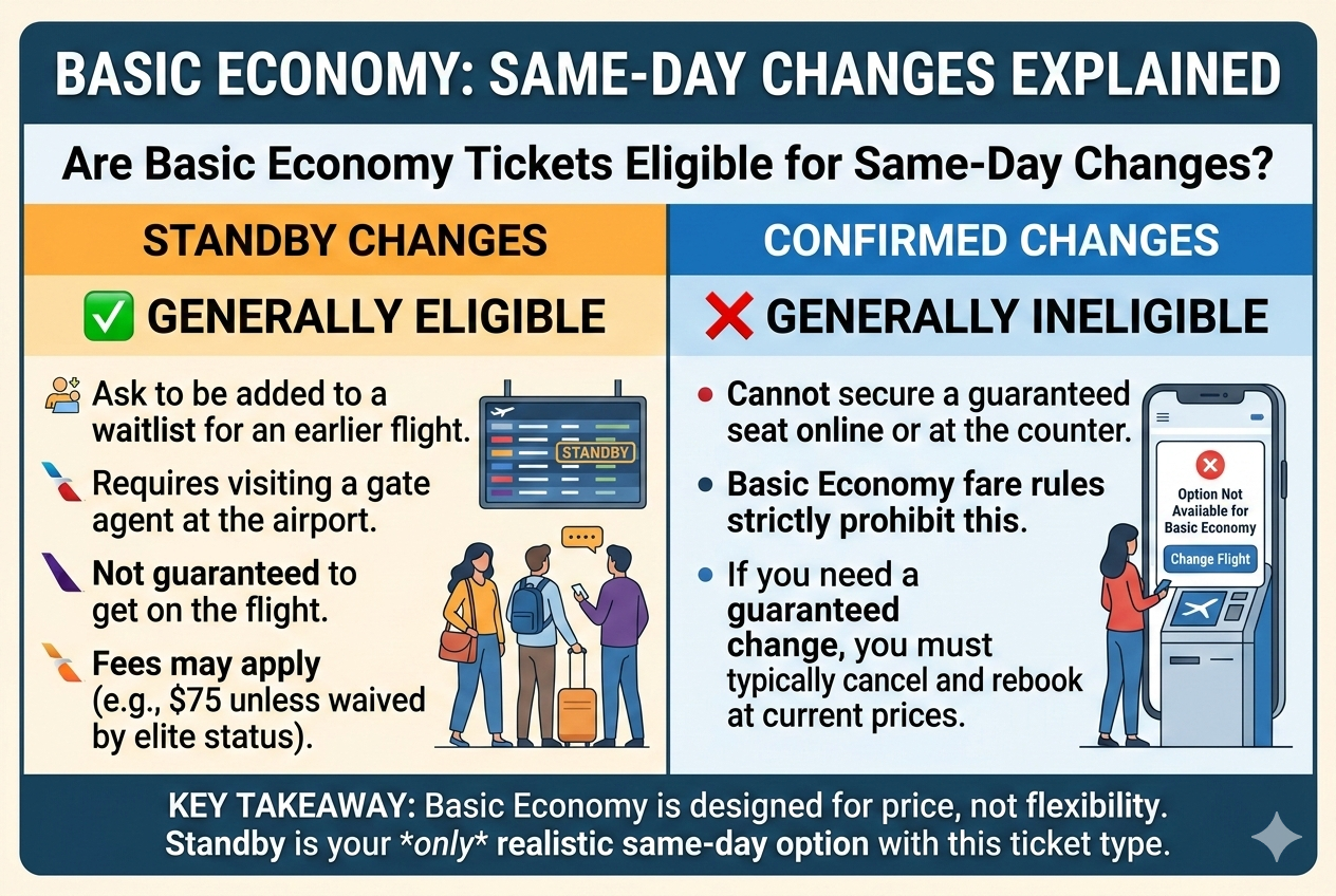 Are Basic Economy tickets eligible for same-day flight changes