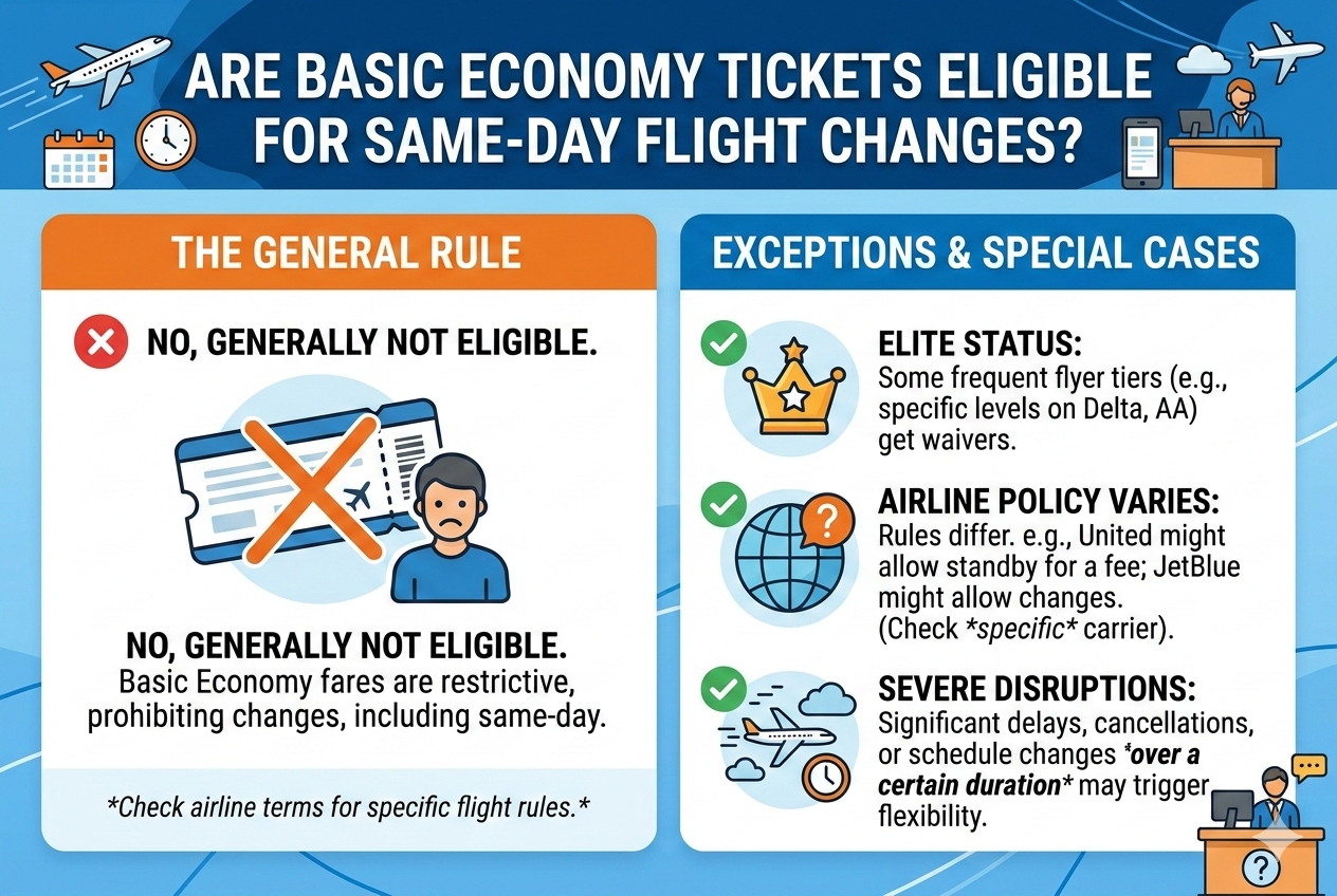 Are Basic Economy tickets eligible for same-day flight changes
