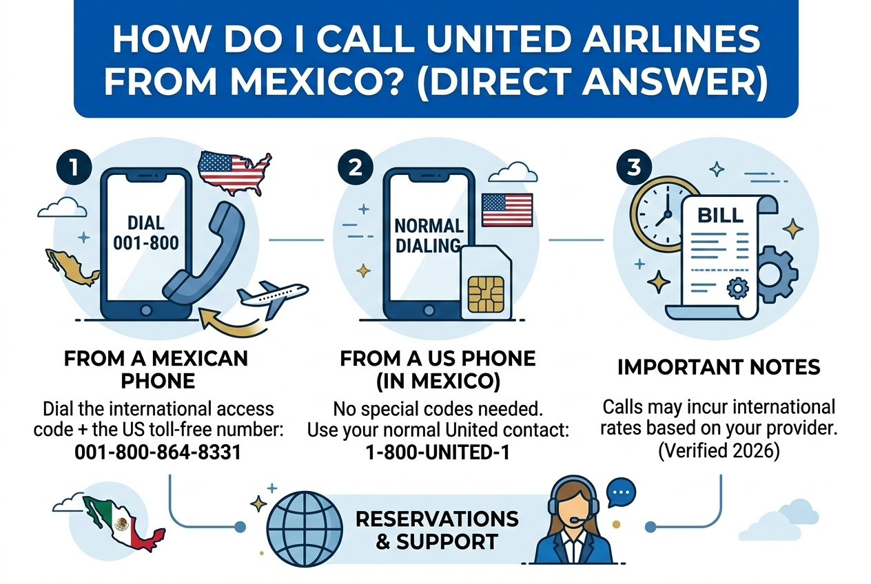 How do I call United Airlines from Mexico?